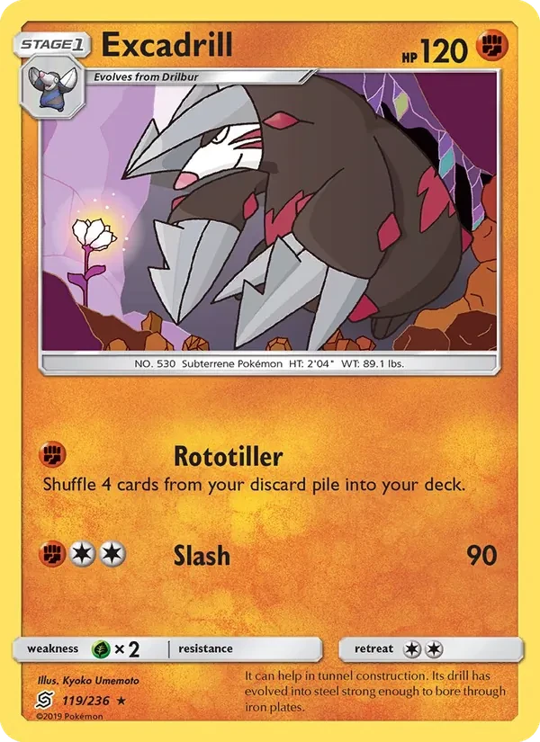 Excadrill 119/236 Unified Minds Pokémon card