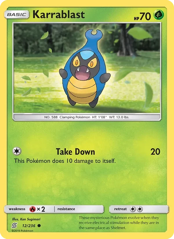 Karrablast 12/236 Unified Minds Pokémon card