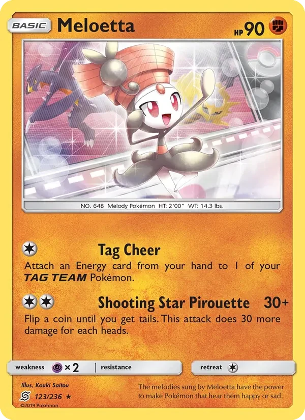 Meloetta 123/236 Unified Minds Pokémon card