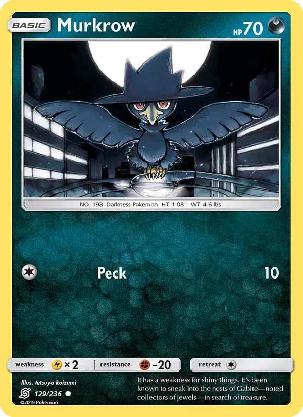 Murkrow 129/236 Unified Minds Pokémon card