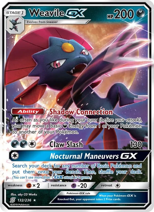 Weavile GX 132/236 Unified Minds Pokémon card