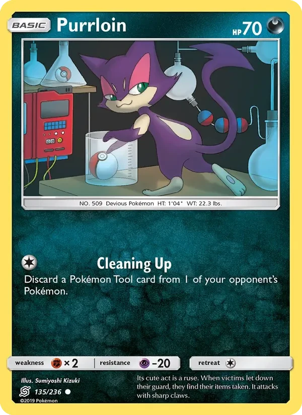 Purrloin 135/236 Unified Minds Pokémon Karte