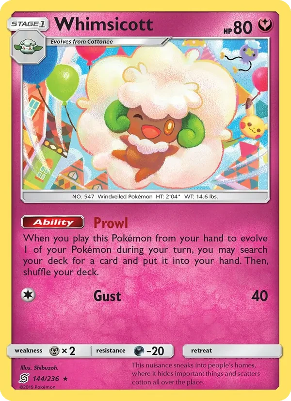 Whimsicott 144/236 Unified Minds Pokémon card