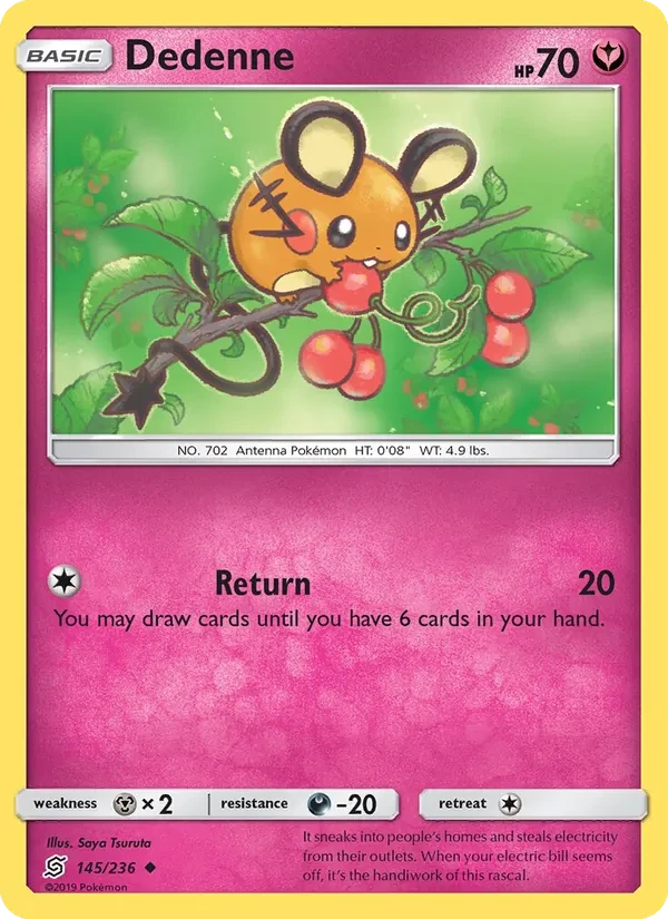 Dedenne 145/236 Unified Minds Pokémon card