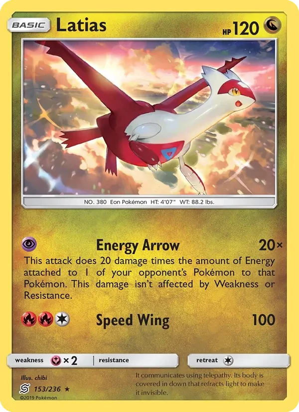 Latias 153/236 Unified Minds Pokémon card