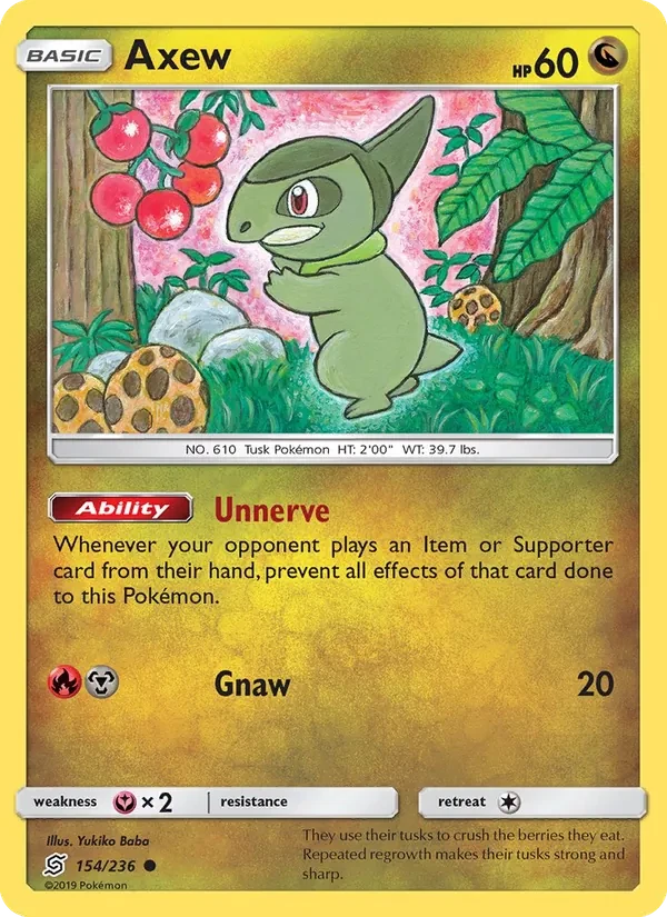 Axew 154/236 Unified Minds Pokémon Karte