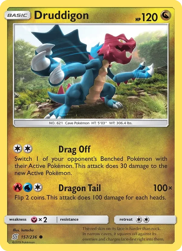 Druddigon 157/236 Unified Minds Pokémon card