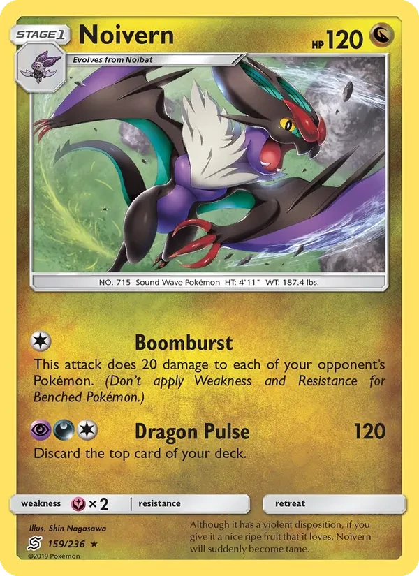 Noivern 159/236 Unified Minds Pokémon card