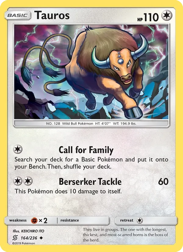 Tauros 164/236 Unified Minds Pokémon card