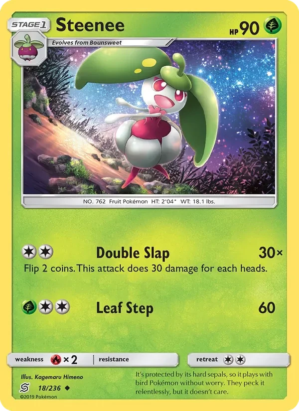 Steenee 18/236 Unified Minds Pokémon card
