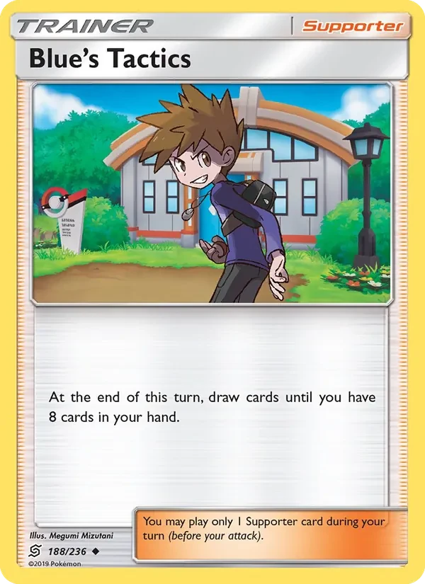 Blue’s Tactics 188/236 Unified Minds Pokémon card