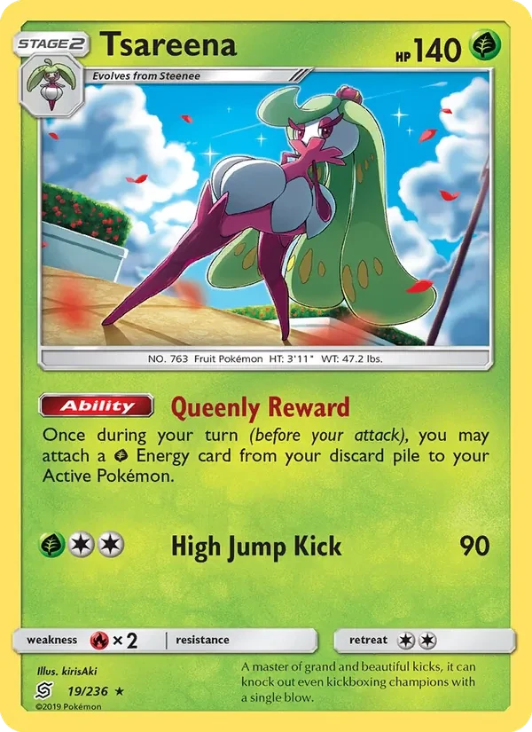 Tsareena 19/236 Unified Minds Pokémon card