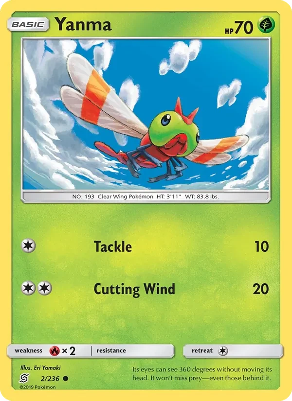 Yanma 2/236 Unified Minds Pokémon Karte