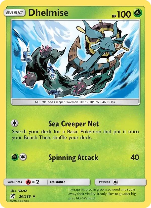 Dhelmise 20/236 Unified Minds Pokémon card