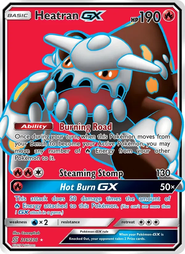 Heatran GX 216/236 Unified Minds Pokémon card