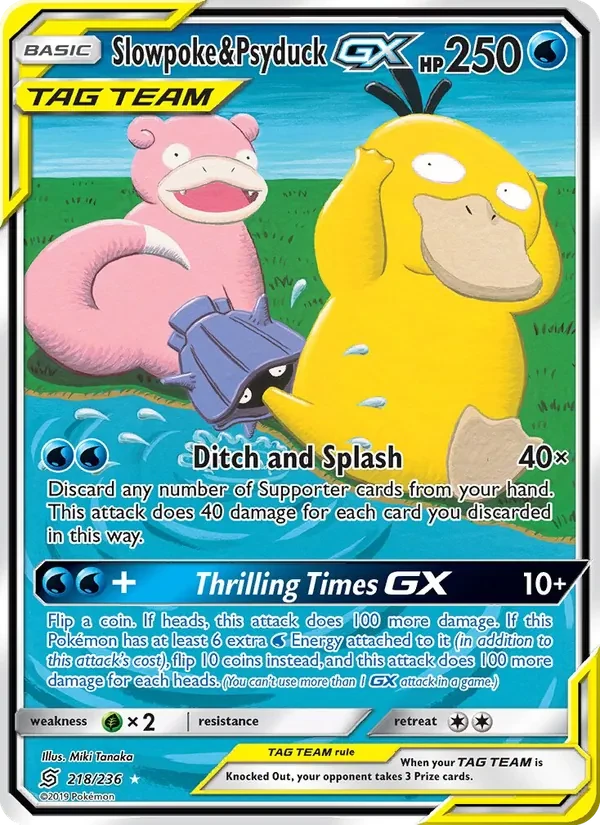Slowpoke & Psyduck GX 218/236 Unified Minds Pokémon card