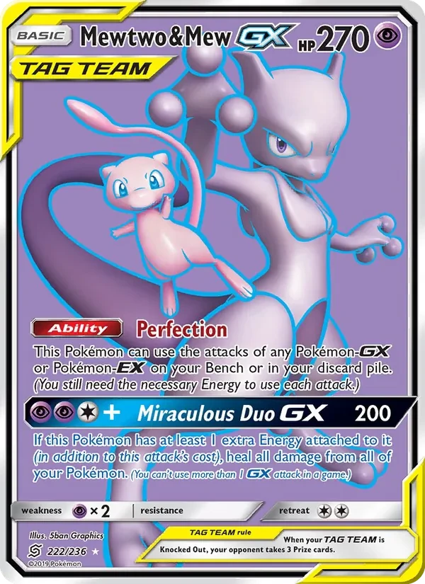 Mewtwo & Mew GX 222/236 Unified Minds Pokémon Karte