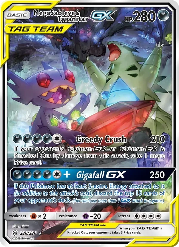 Mega Sableye & Tyranitar GX 226/236 Unified Minds Pokémon card