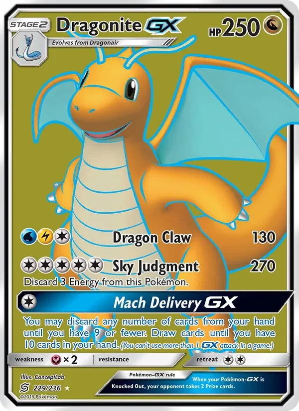 Dragonite GX 229/236 Unified Minds Pokémon card