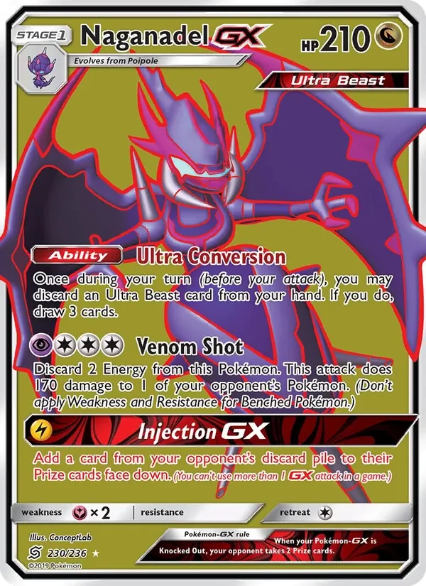 Naganadel GX 230/236 Unified Minds Pokémon card