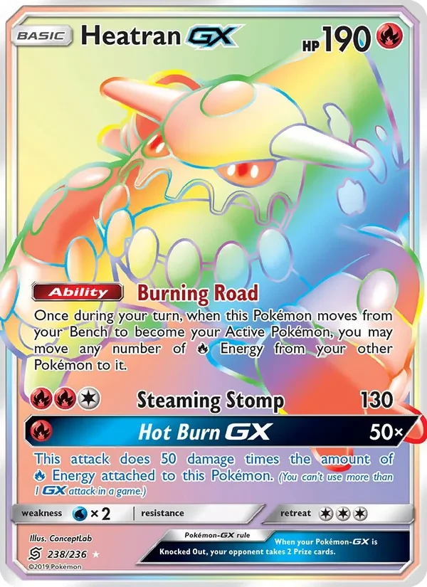 Heatran GX 238/236 Unified Minds Pokémon card