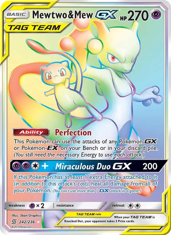 Mewtwo & Mew GX 242/236 Unified Minds Pokémon card