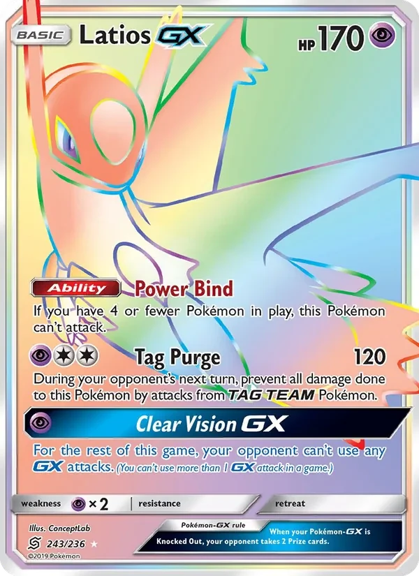 Latios GX 243/236 Unified Minds Pokémon card