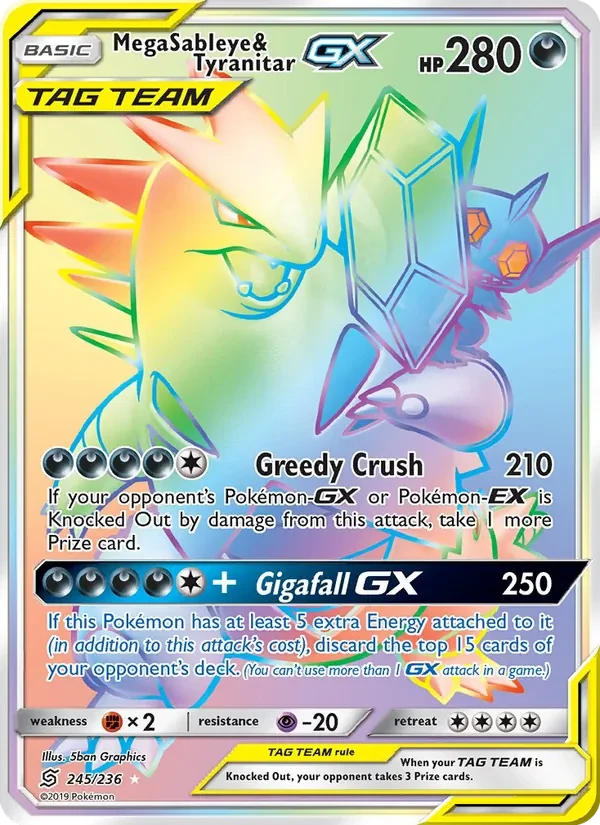 Mega Sableye & Tyranitar GX 245/236 Unified Minds Pokémon kaart