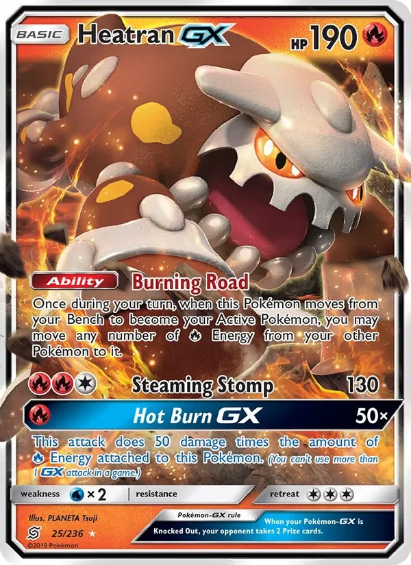 Heatran GX 25/236 Unified Minds Pokémon card