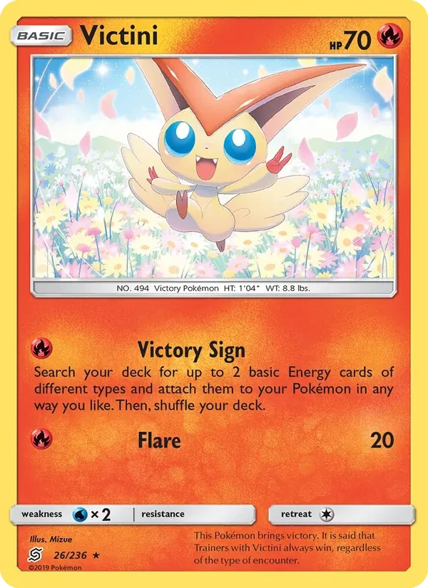 Victini 26/236 Unified Minds Pokémon card