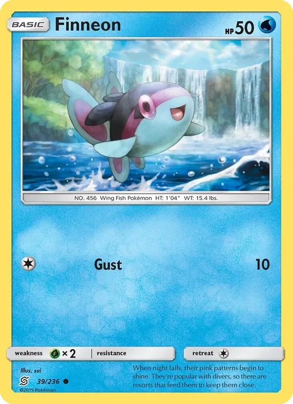 Finneon 39/236 Unified Minds Pokémon card