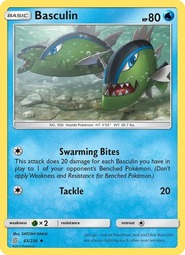 Basculin 43/236 Unified Minds Pokémon card