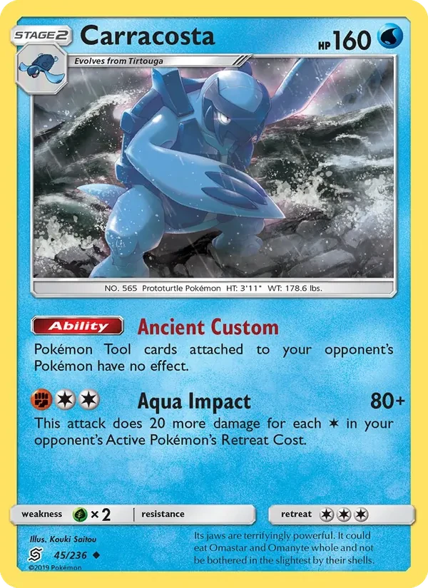 Carracosta 45/236 Unified Minds Pokémon card