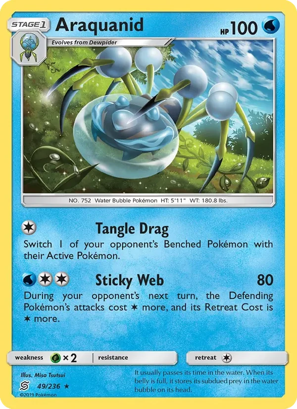 Araquanid 49/236 Unified Minds Pokémon card