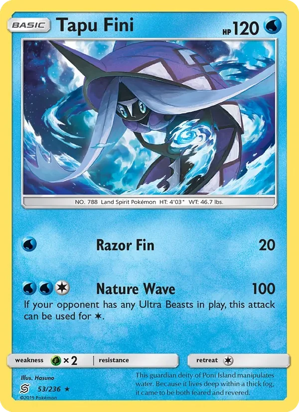 Tapu Fini 53/236 Unified Minds Pokémon card