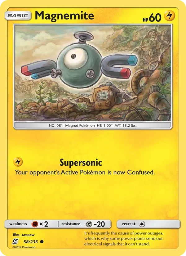 Magnemite 58/236 Unified Minds Pokémon card