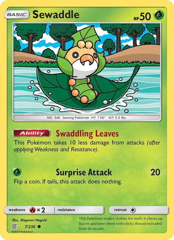 Sewaddle 7/236 Unified Minds Pokémon card