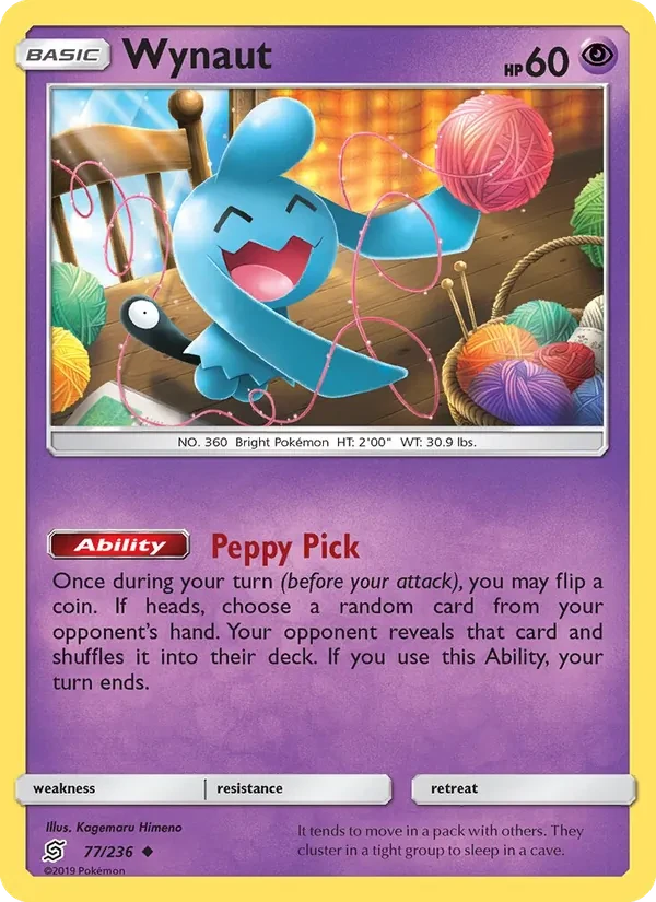 Wynaut 77/236 Unified Minds Pokémon card