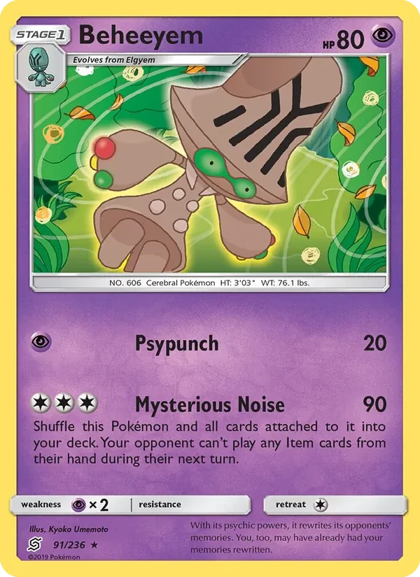 Beheeyem 91/236 Unified Minds Pokémon Karte