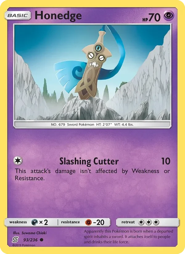 Honedge 93/236 Unified Minds Pokémon card