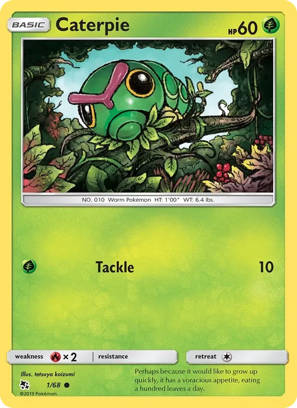 Caterpie 1/68 Hidden Fates Pokémon card