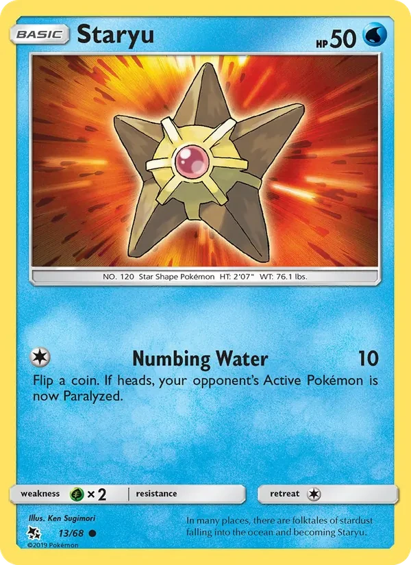 Staryu 13/68 Hidden Fates Pokémon card