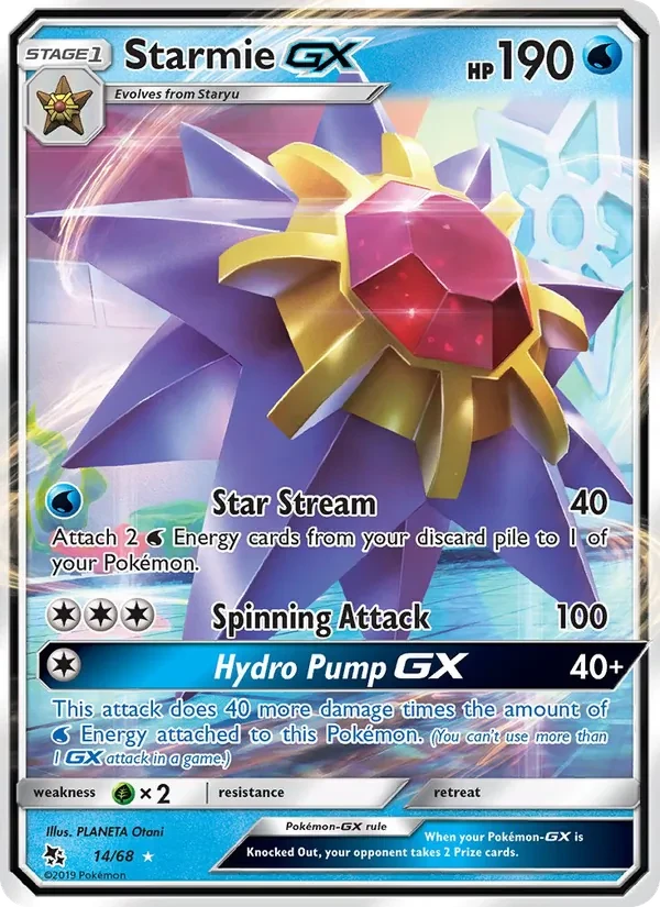 Starmie GX 14/68 Hidden Fates Pokémon card