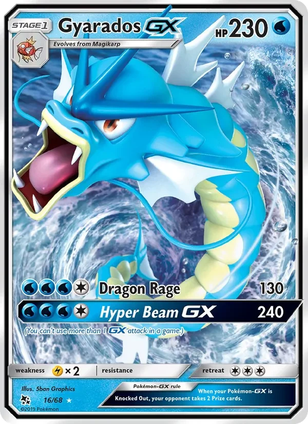 Gyarados GX 16/68 Hidden Fates Pokémon Karte