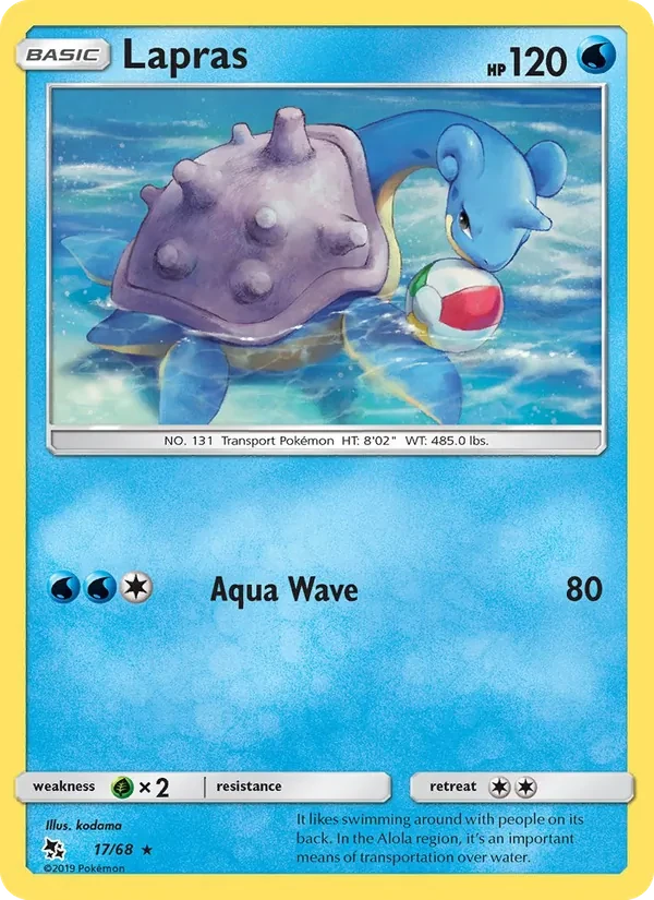 Lapras 17/68 Hidden Fates Pokémon card
