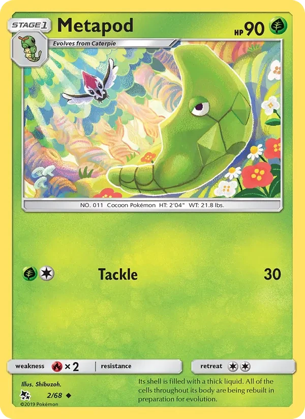 Metapod 2/68 Hidden Fates Pokémon Karte