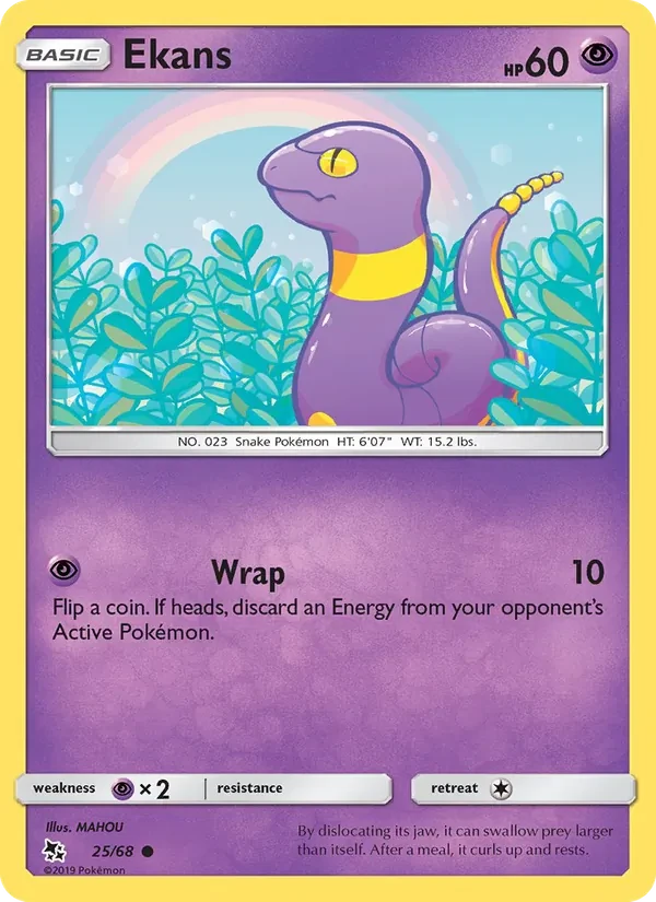Ekans 25/68 Hidden Fates Pokémon card