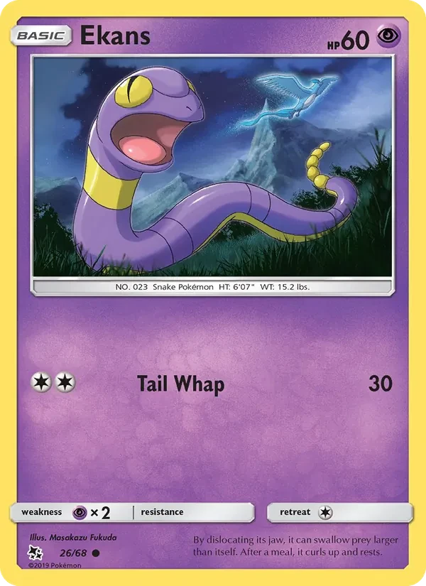 Ekans 26/68 Hidden Fates Pokémon card