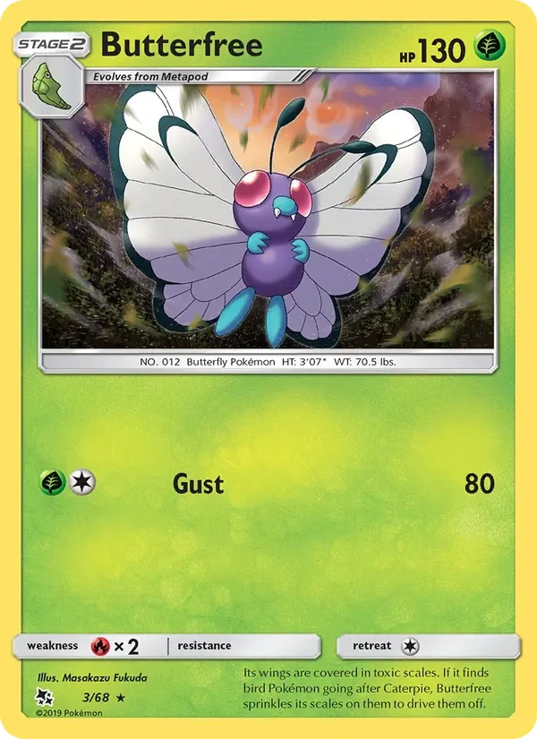 Butterfree 3/68 Hidden Fates Pokémon card