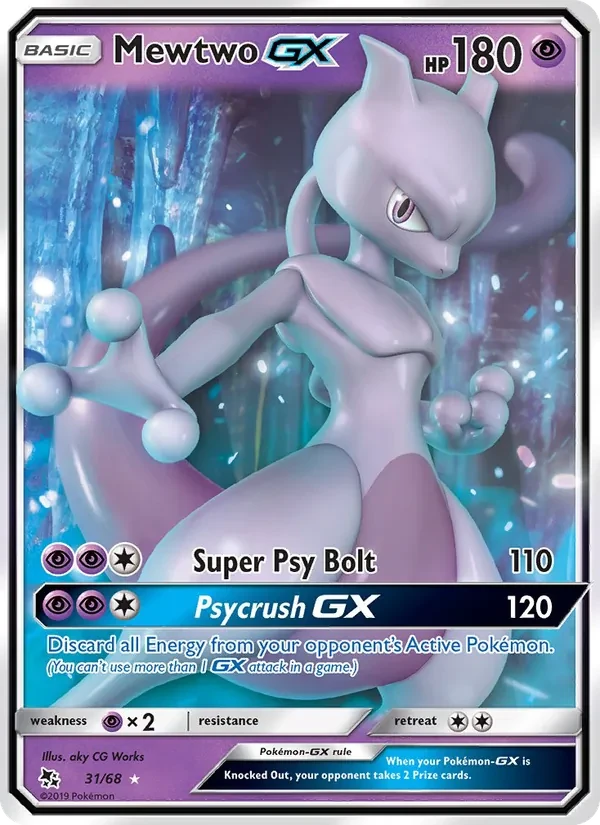 Mewtwo GX 31/68 Hidden Fates Pokémon card